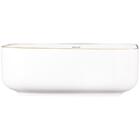 Cuba De Apoio Quadrada 38cm Branca C/ Borda Dourada