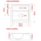 Cuba De Apoio Quadrada C01 Para Banheiro Q32w Preto Brilho -