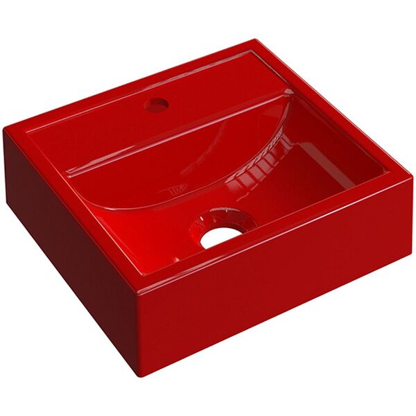 Cuba De Apoio Quadrada C01 Para Banheiro Q32w Vermelho - Lyam