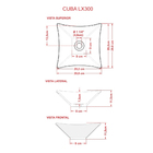 Cuba De Apoio Quadrada Lux Para Banheiro Lavabo C01 L30 Cinza