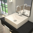 Cuba De Apoio Quadrada Para Banheiro Lavabo C01 Q39w Bege - L