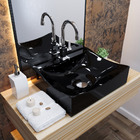 Cuba De Apoio Quadrada Para Banheiro Lavabo C01 Q440 Preto -