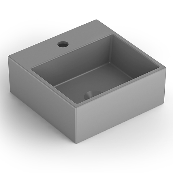 Cuba de Apoio Cerâmica Quadrado Cinza Matte 13,5x35x35 Q6 Celite