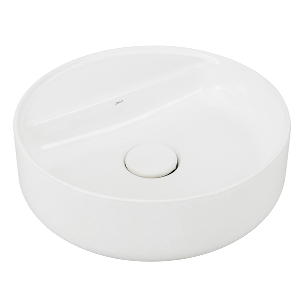 Cuba de Apoio Redonda 40cm com Mesa Branca Slim Deca