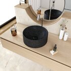 Cuba De Apoio Redonda Bl34 34x34cm Lapimat Preto Granit Matte