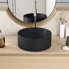 Cuba De Apoio Redonda Bl34 34x34cm Lapimat Preto Granit Matte