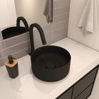 Cuba de Apoio Cerâmica Redonda Black Mate 12,5x30x30cm Terra Roca