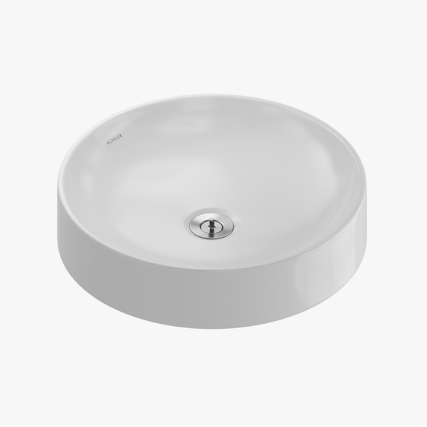 Cuba de Apoio Cerâmica Redonda Branca 8,3x36,2x36,2 Flow Kohler