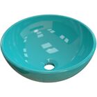 Cuba De Apoio Redonda C01 Para Banheiro R30w Azul Turquesa -