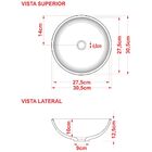 Cuba De Apoio Redonda C01 Para Banheiro R30w Preto Brilho - L