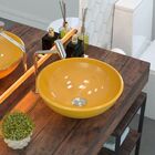 Cuba De Apoio Redonda C01 Para Banheiro R35w Amarelo - Lyam D