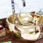 Cuba De Apoio Redonda Cerâmica Reno Rc 7001 Dourada