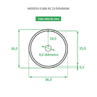 Cuba De Apoio Redonda Dourada - Cerâmica Reno Rc 23