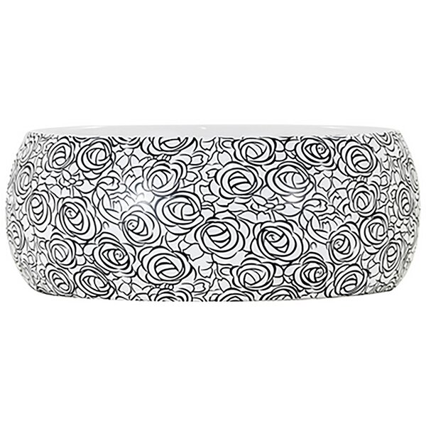 Cuba De Apoio Redonda Mv23 40x40 Preto Floral