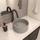 Cuba de Apoio Cerâmica Redonda Stone 12,5x30x30cm Terra Roca