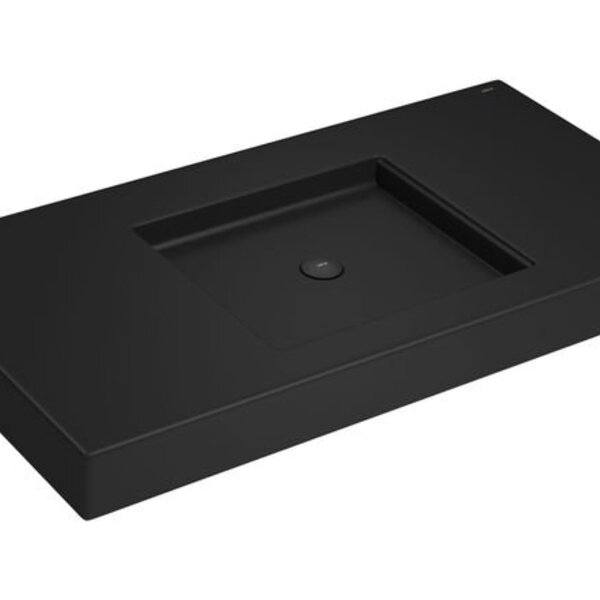 Cuba De Apoio Retangular 112cm Com Mesa Ébano Fosco Deca Invi