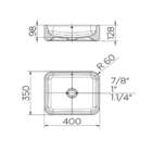 Cuba De Apoio Retangular 400x350x128mm Luxo Docol Branco Esma