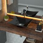 Cuba De Apoio Retangular C01 Para Banheiro Lux L38 Preto Bril