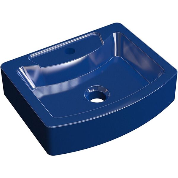 Cuba De Apoio Retangular C01 Para Banheiro Rt41 Aria Azul Esc