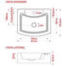 Cuba De Apoio Retangular C01 Para Banheiro Rt41 Aria Azul Esc
