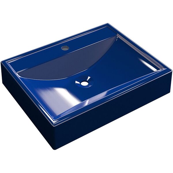 Cuba De Apoio Retangular C01 Para Banheiro Rt49 Azul Escuro -
