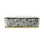 Cuba De Apoio Retangular Floral Dourado Griff Inox