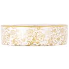 Cuba De Apoio Retangular Floral Dourado Griff Inox