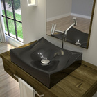 Cuba De Apoio Retangular Para Banheiro Lavabo C01 Ml44w Preto