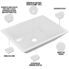 Cuba De Apoio Retangular Para Banheiro Lavabo C01 Rt45 Branco