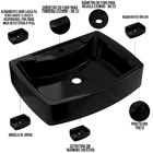 Cuba De Apoio Retangular Para Banheiro Lavabo C01 Rt50 Preto