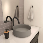 Cuba de Apoio Cerâmica Redonda Stone 13x39x39cm Terra Roca