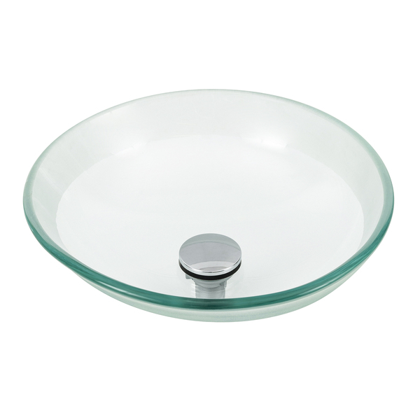 Cuba de Apoio Vidro Redonda Incolor 10x35x35cm 10435 Sensea