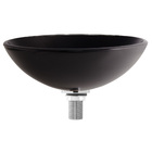 Cuba de Apoio Vidro Redonda Preta 31x11cm Astra