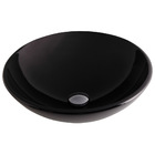 Cuba de Apoio Vidro Redonda Preta 31x11cm Astra