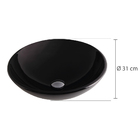 Cuba de Apoio Vidro Redonda Preta 31x11cm Astra