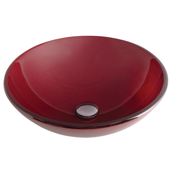 Cuba de Apoio Vidro Redondo Vermelha 35x35x12,5cm Jaspe Astra