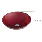 Cuba de Apoio Vidro Redondo Vermelha 35x35x12,5cm Jaspe Astra