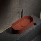 Cuba De Banheiro Concreto Apoio Elipse 60 Cm (francs Marsala)