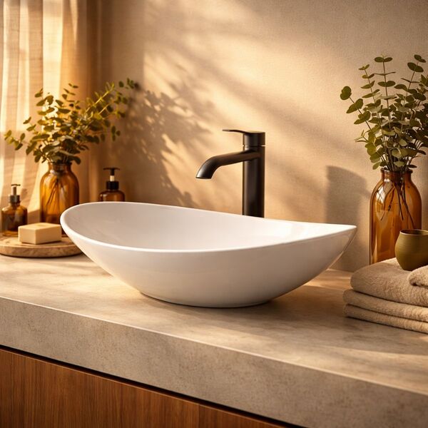 Cuba De Banheiro Lavabo Pia Apoio 35cm Branca Oval Redonda Br