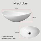 Cuba De Banheiro Lavabo Pia Apoio 35cm Branca Oval Redonda Br