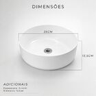 Cuba De Banheiro Lavabo Pia Apoio 35cm Branca Redonda Brilhan