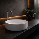 Cuba De Banheiro Lavabo Pia Apoio 35cm Branca Redonda Brilhan