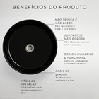 Cuba De Banheiro Lavabo Pia Apoio 35cm Preta Redonda Brilhant