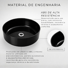 Cuba De Banheiro Lavabo Pia Apoio 35cm Preta Redonda Brilhant