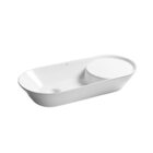 Cuba De Banheiro Louça Apoio Oval Com Mesa Lateral 72 Cm (ter