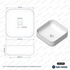 Cuba De Banheiro Louça Apoio Quadrada 39 Cm (treviso Branca F