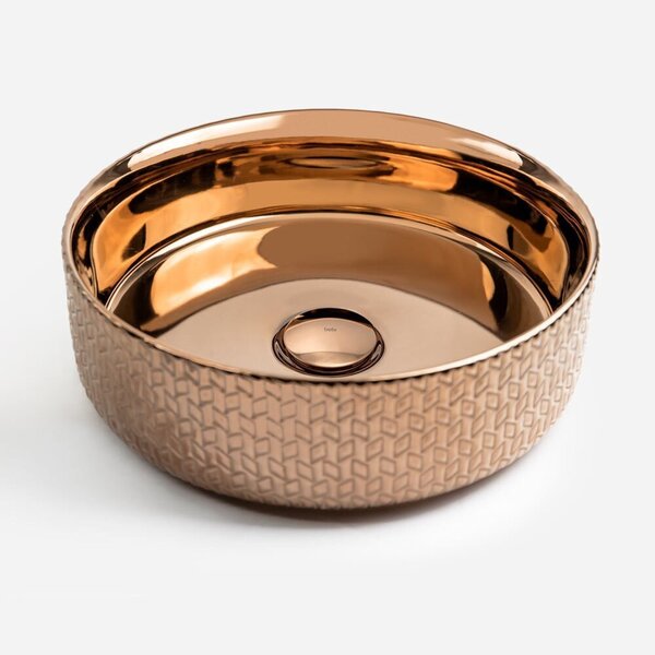 Cuba De Banheiro Louça Apoio Redonda 36 Cm Porto Metálica Ros