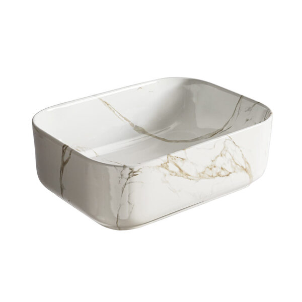 Cuba De Banheiro Louça Apoio Retangular 40 Cm (maia Mármore C