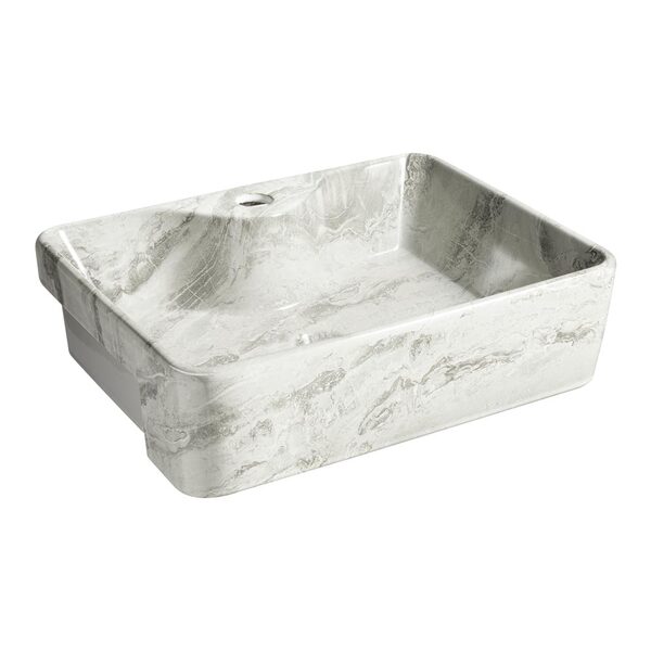 Cuba De Banheiro Louça Semi Encaixe 48 Cm (sicília Mármore Gr