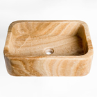 Cuba De Banheiro Mármore Ônix Polido Apoio Retangular 55 Cm (